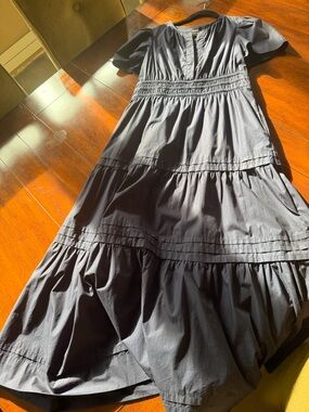 Quince Cotton Poplin Tiered Maxi  Dress